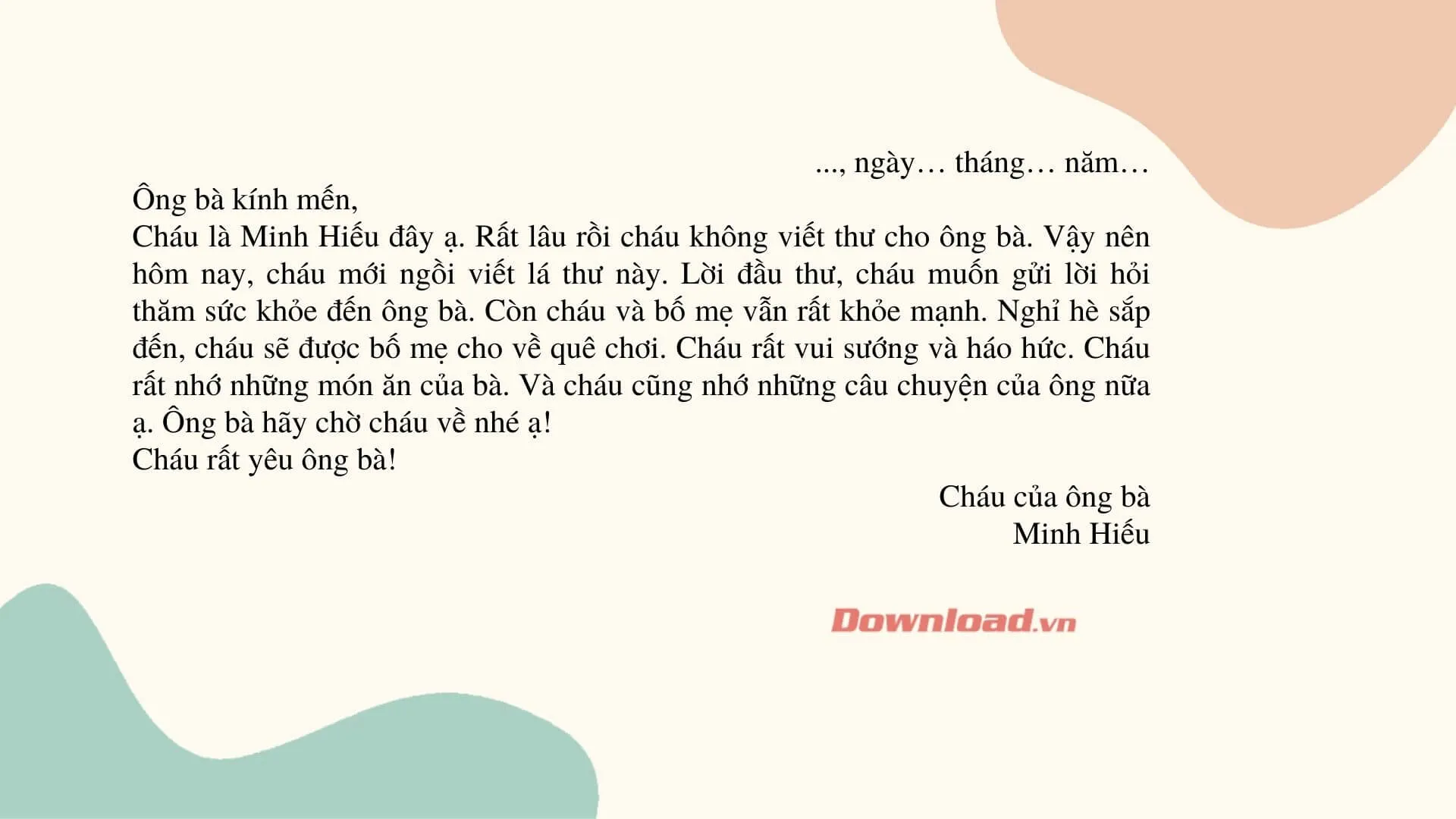 Tập làm văn lớp 3: Viết thư hỏi thăm về tình hình của người nhận thư