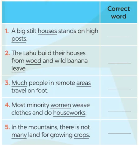 Tiếng Anh 8 Unit 4: Looking Back