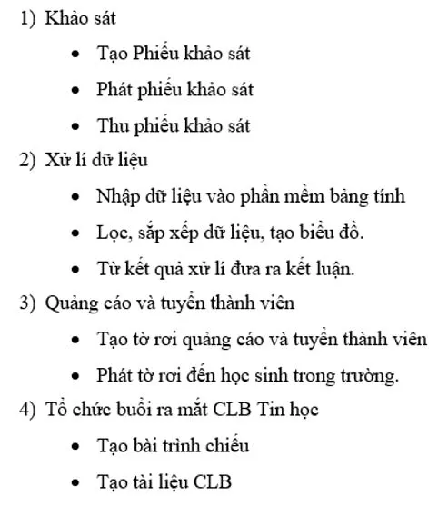 Tin học 8 Bài 8a: Làm việc với danh sách dạng liệt kê và hình ảnh trong văn bản