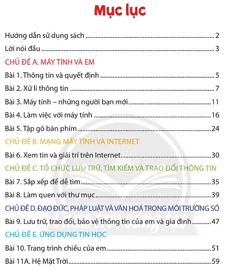 Tin học lớp 3 Bài 7: Sắp xếp để dễ tìm