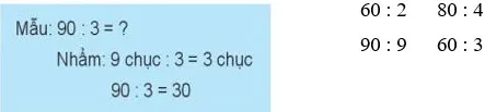 Toán 3 Bài 26: Chia số có hai chữ số cho số có một chữ số