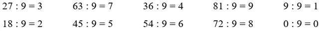 Toán 3: Bảng chia 9