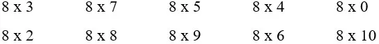 Toán 3: Bảng nhân 8