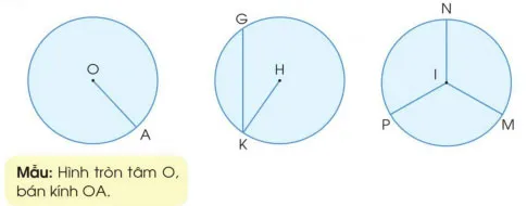 Toán 3: Hình tròn, tâm, đường kính, bán kính