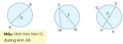 Toán 3: Hình tròn, tâm, đường kính, bán kính