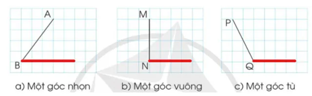 Toán lớp 4 Bài 19: Góc nhọn, góc tù, góc bẹt