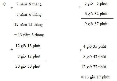 Toán lớp 5: Cộng số đo thời gian trang 131