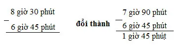 Toán lớp 5: Trừ số đo thời gian trang 132