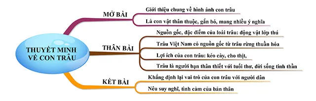 Văn mẫu lớp 9: Thuyết minh về con trâu Việt Nam (Sơ đồ tư duy)